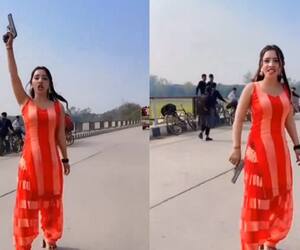 Video of girl openly waving gun on Lucknow highway for Instagram reel goes viral vvk
