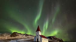 The world biggest solar storm came after 20 years sky became colorful with aurora lights san