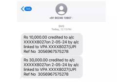 Got an SMS followed by a call claiming 30000 rupees transferred to bank account but it was something else