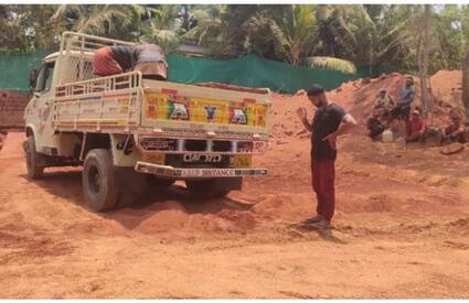 six vehicle seized by revenue officers after extensive search for illegal mining activities in Kasargode 