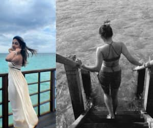 esther anil maldives trip glamour photos viral cyber attack vvk