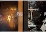 Kozhikode  accident Ambulance hit by transformer and caught fire patient burned died