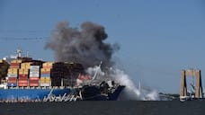 Baltimore Francis Scott Key Bridge wreckage demolished in controlled explosion; WATCH dramatic video snt