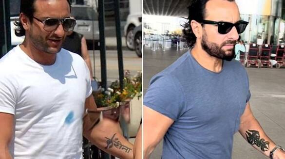 Saif Ali Khan COVERS Kareena Kapoor's tatto on his arm; VIRAL picture leave fans confused ATG