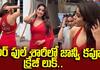 jhanavi kapoor trendy look in red saree