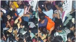 Shocking video Hundreds of women struggling to enter train compartment hardly had any space