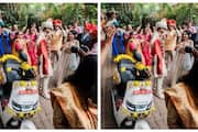 picture of the groom driving Ather to the wedding venue has gone viral on social media