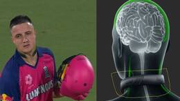 Rajasthan Royals Player Tom Kohler-Cadmore was wearing Q-Collar  around his neck and Q-Collar is used to Protect Brain Movement rsk