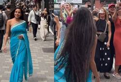 WATCH Viral Video: Indian Woman's Saree Elegance Captivates Attention in Japan NTI