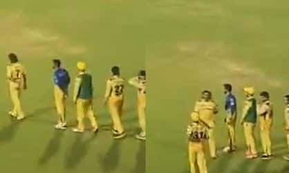 MS Dhoni gone to Dressing Room without hand shake with RCB Players after RCB vs CSK 68th IPL 2024 Match at Chinnaswamy Stadium rsk