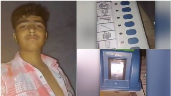 video in which man polls his vote for eight times for bjp in uttar pradesh polling booth