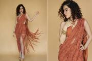 Urfi Javed flaunts her curve with Bold Saree with Stylish Look ckm