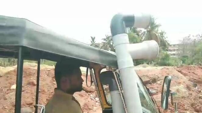 A driver who changed his auto to escape the heat in Cuddalore KAK