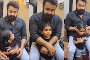 actor mohanlal funny video with baby girl fan, mohanlal birthday may 21st 