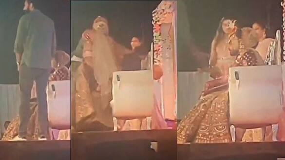 Rajasthan Groom attacked by brides ex Boyfriend with a knife in wedding stage at Bhilwara video viral akb