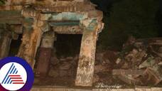 Monsoon 2024 Hampi salu mantapa memorial pillars broken by rain at vijayanagar rav