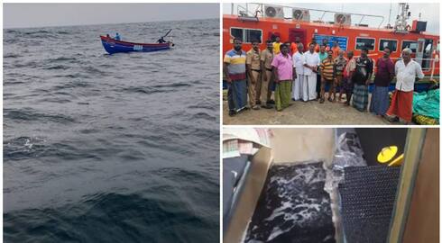 Boats stuck in rough sea Coastal Police and Marine Enforcement came to the rescue