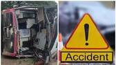 Bus Overturned Accident One dead 19 injured Narsaropet, Andhra Pradesh