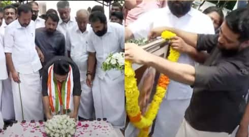 This is where it all started After victory Shafi Parambil offered prayers at Oommen Chandy's grave