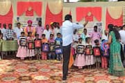 Raichur Government school tries survive 500 Rs Deposit school bag gift san