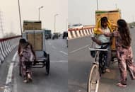  WATCH! Woman helps rickshaw driver with heavy load on bridge, internet reacts to heartwarming gesture NTI