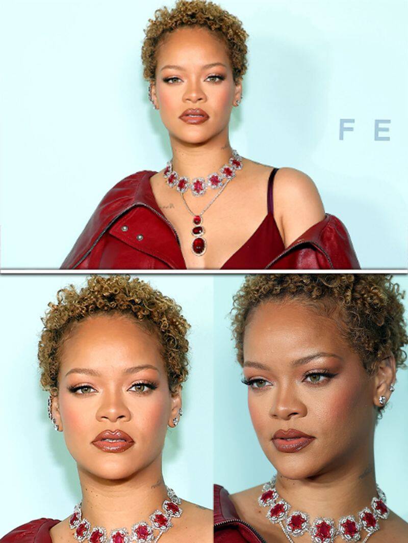 Rihanna wears Manish Malhotra ruby choker, Sabyasachi diamond necklace