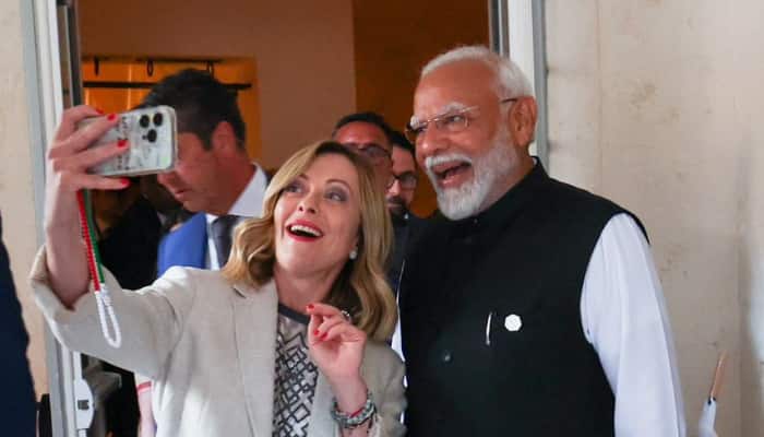Italian PM Melon and India PM Modi cheerful selfie video Viral in Social Media AKP