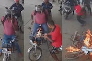 Kilinochchi Sri Lanka fire accident in petrol bunk after man talks in cell phone ans
