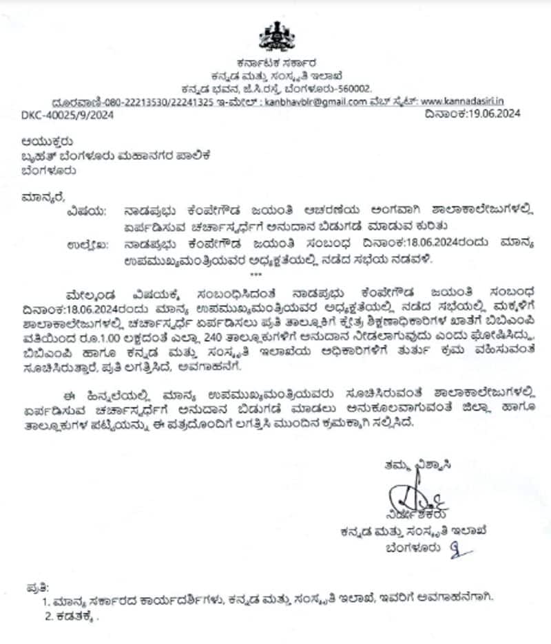 BBMP spending Rs 2 40 crore for Kempegowda Day An allocation of Rs 1 lakh per taluk sat