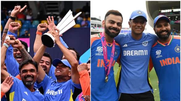 watch video rahul dravid celebrating Indias t20 world cup victory with team