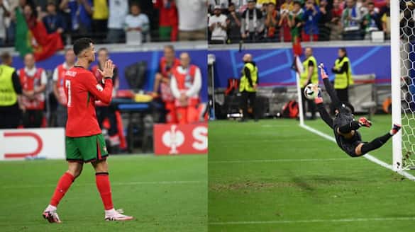 Euro 2024 Cristiano Ronaldo miss and hits penalty portugal into quarters as goalkeeper Diogo Costo save three 