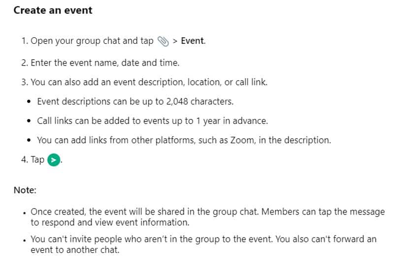 How to create and edit events in WhatsApp groups