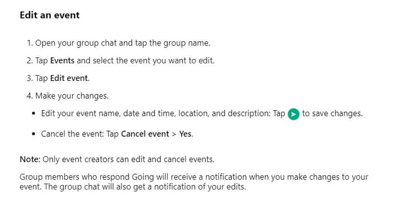 How to create and edit events in WhatsApp groups