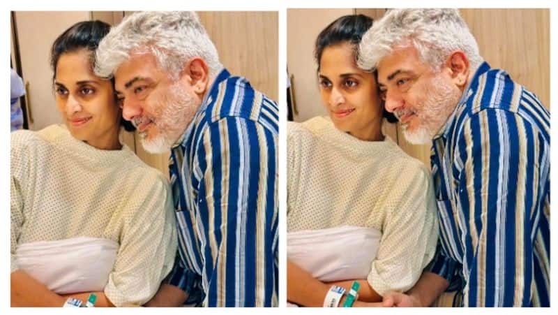 Shalini shares photo with actor Ajith Kumar from the hospital