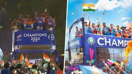 Team India celebrates T20 WC 2024 triumph with jubilant open bus victory parade in Mumbai; WATCH fan frenzy snt