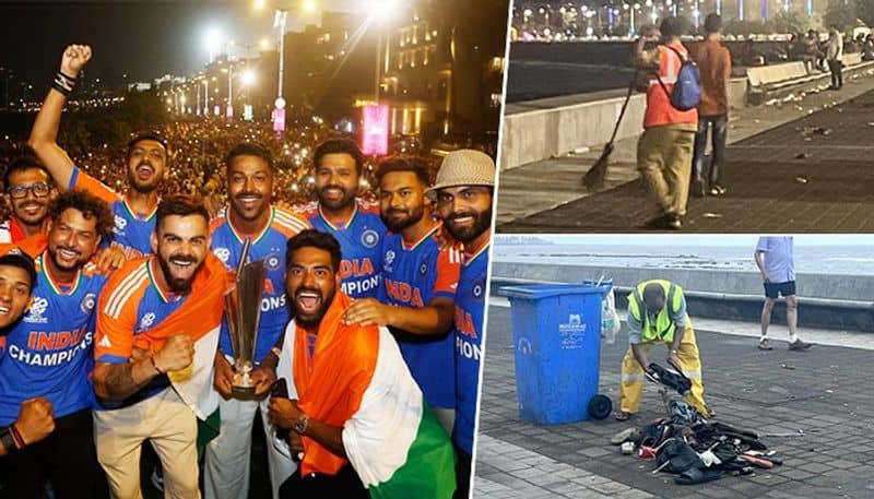 STAGGERING! BMC collects over 11,500 kg waste from Marine Drive after India's T20 WC victory parade; see pics