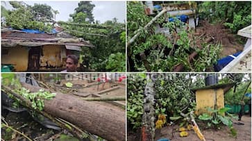 again cyclone with seconds of duration in Thrissur, trees fell down, house collapsed