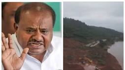 HD Kumaraswamy visits Landslide in Ankola Shirur nbn