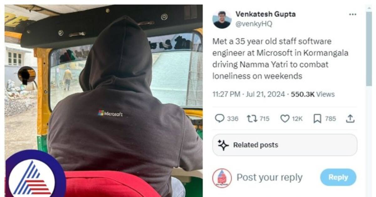 Bengaluru: Microsoft techie becomes auto-driver during weekends to ...