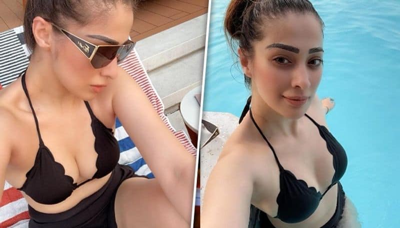 SEXY photos: Raai Laxmi flaunts her curves in black bikini; actress enjoys Dubai skyline from poolside