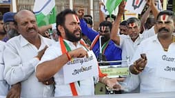 congress protest against union budget 2024 in dindigul district vel