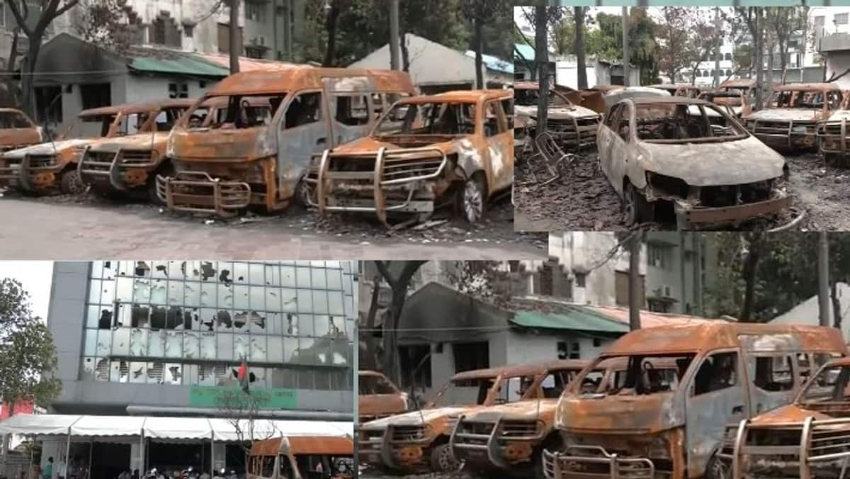 Bangladesh unrest: Luxury vehicles worth over Rs 65 crore reduced to ashes at Dhaka's Setu Bhaban