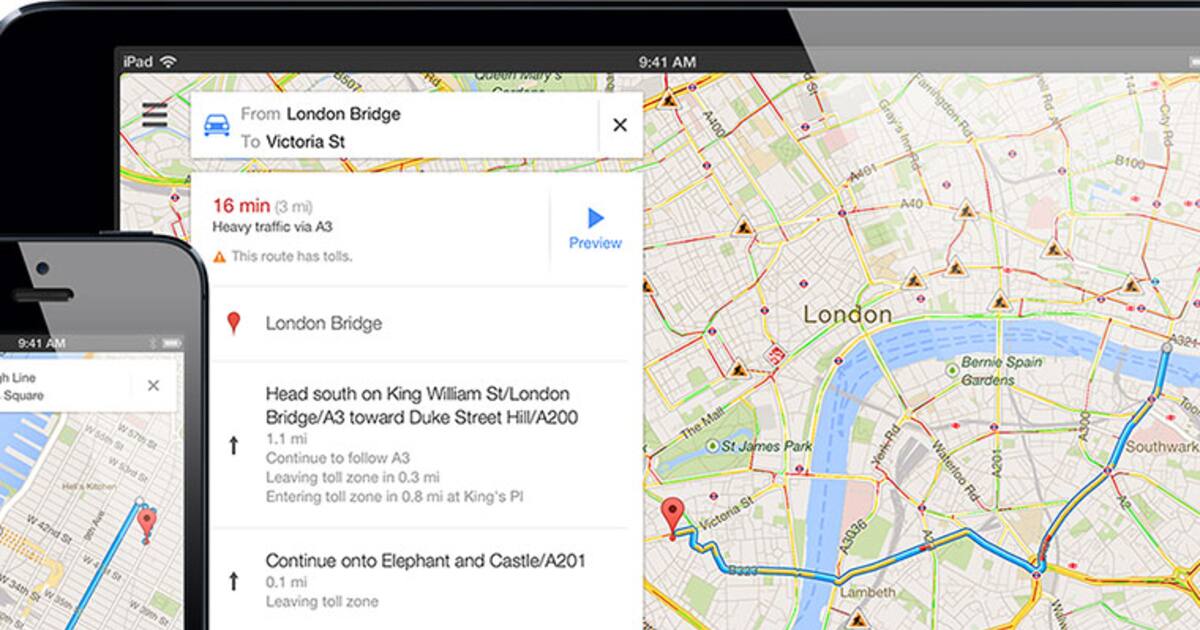 Google Maps for iOS gets Travel Times widget and Night mode