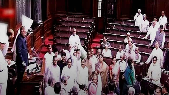 Oppn forces adjournment in RS over mandatory Aadhar card Oppn forces adjournment in RS over mandatory Aadhar card