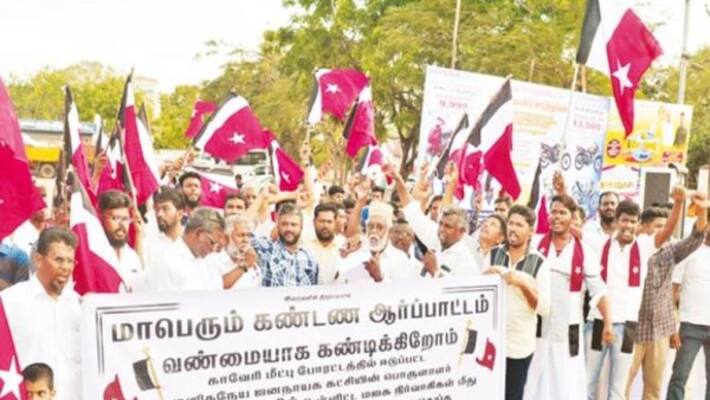 Demonstrate the release of detainees in Cauvery rescue case Demonstrate the release of detainees in Cauvery rescue case