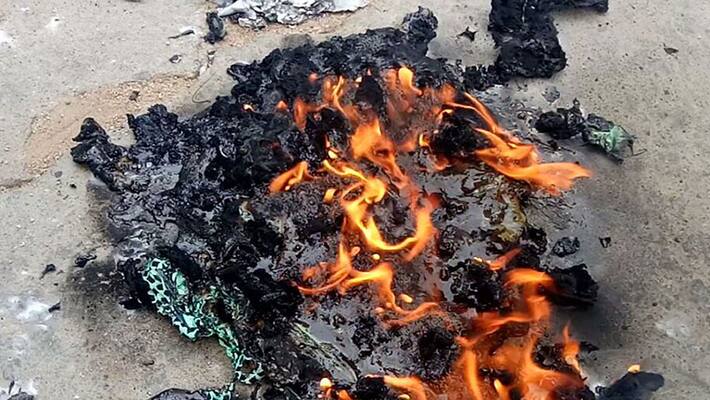 batukamma sarees set on fire in telangana batukamma sarees set on fire in telangana
