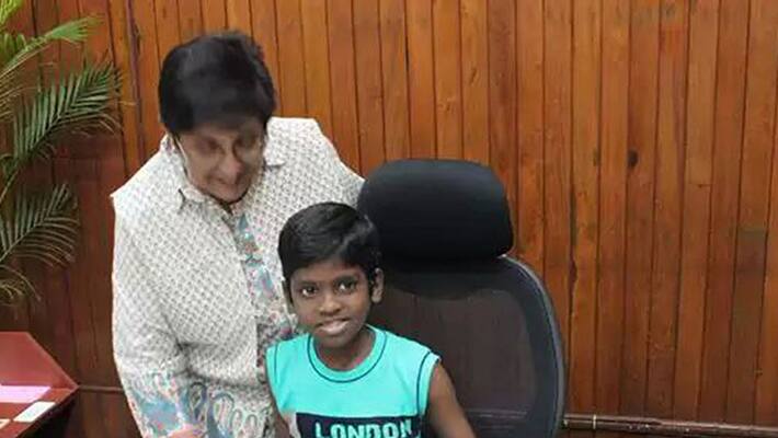 11 year old boy sits in LG Kiran Bedis chair during Raj Nivas visit 11 year old boy sits in LG Kiran Bedis chair during Raj Nivas visit