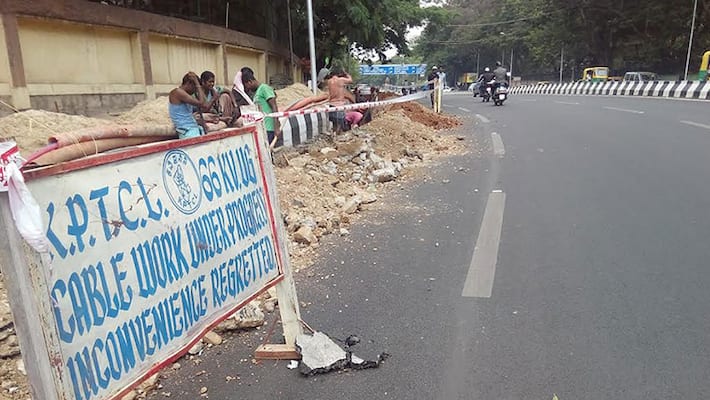 Rs 25 lakh fine for not closing dug up road for laying OFC Rs 25 lakh fine for not closing dug up road for laying OFC