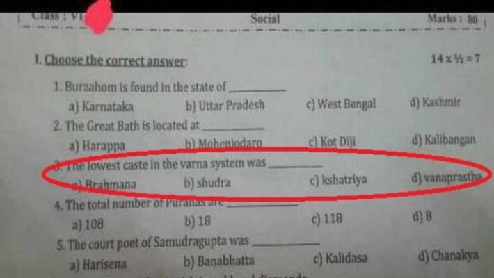 What is the lowest caste? The controversy raised by the CBSE question paper What is the lowest caste? The controversy raised by the CBSE question paper