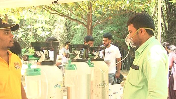 Oxygen Bar Demo In Cubbon Park Oxygen Bar Demo In Cubbon Park